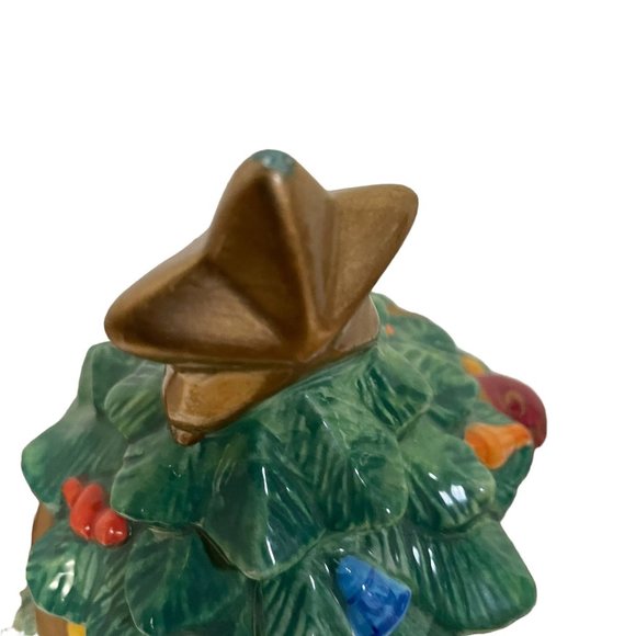 Bella Casa By GANZ Kitchen Christmas Tree Teapot With Gold Star On Top Large 6" - Picture 4 of 15